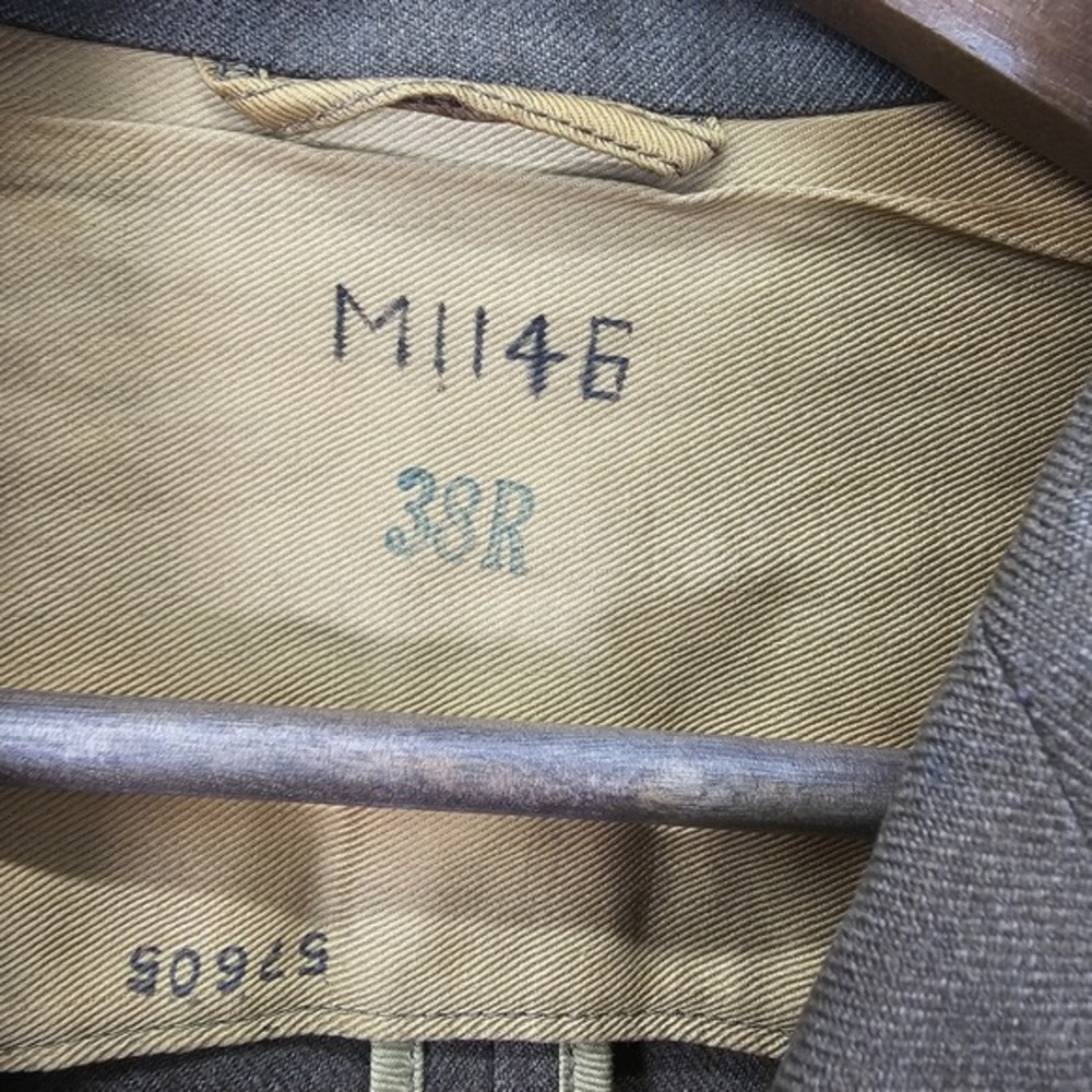 Vintage 40s WWII Uniform Coat Men 36R XS Green Wool US Army ETO Sergeant General - Picture 15 of 16
